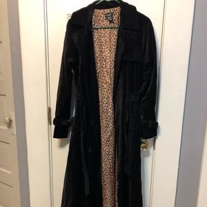 Cami Long Velvet Black Trench Coat